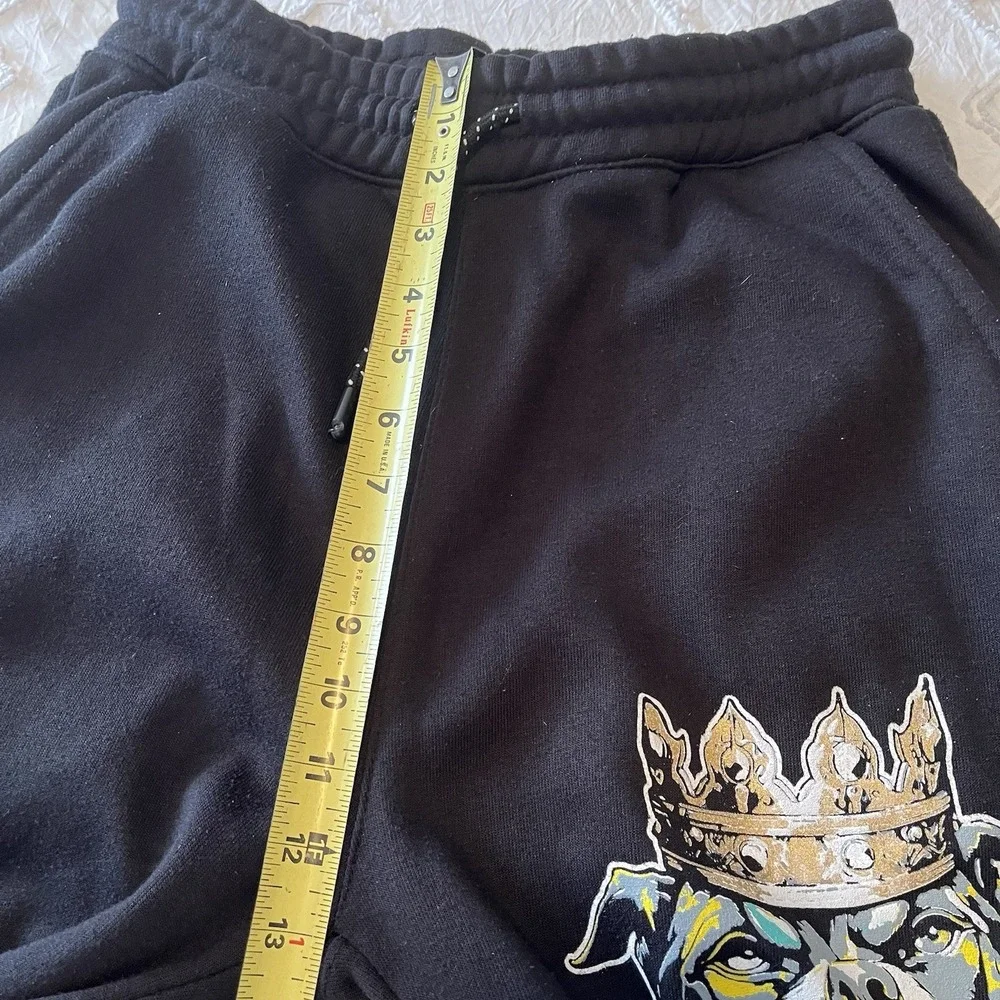 Southpole King Bulldog Sweat‎ Shorts Mens S Black Urban Streetwear